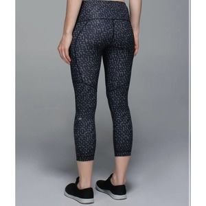 Lululemon All Sport Crop Heathered Net Pop Black Multi Leggings